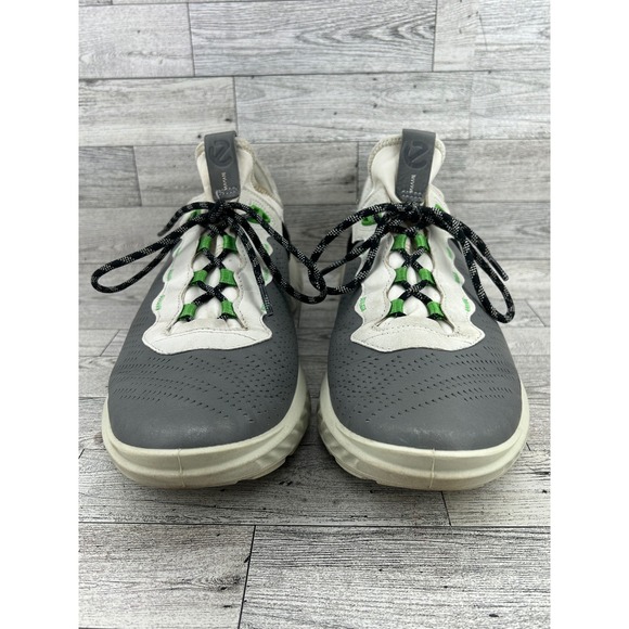ECCO BIOM H4 Golf Shoes Men Gray White Green EU Sz 46 US 12.5 Waterproof Leather - Picture 3 of 12